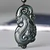 Pendente de Colar de Jade Masculino Marca Jade Lótus Verde Torre de Jade Hetian Bodhisattva Guanyin de Jade de Xinjiang Natural e Tian Qing