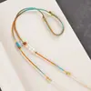Collar para Hombre y Mujer Gusu con Cuentas, Candado Dorado, Cera de Abejas, Jade, Cera de Abejas, Jadeíta, Cuerda de Colgante Tejida a Mano con Perla