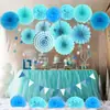 Decoración de Ventana Transfronteriza Abanicos de Papel de Colores, Bolas de Flores de Papel, Set de Formas para Bodas, Fiestas de Cumpleaños, Halloween