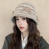 Coreia do Sul Arco De Malha Balde Chapéu Feminino Internet Popular Moda Idade Redutor Chapéu De Pescador Outono E Inverno All-match Chapéu Quente