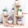 Alféizar de Madera Maciza para Ventana Saliente Soporte para Plantas Suculentas, Estante Pequeño de Flores de Múltiples Niveles para Escritorio de Sala de Estar Interior, Estante para Macetas de Balcón, Estante de Almacenamiento Chunjiang