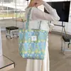 Bolsa de mano de algodón floral estilo coreano, un bolso versátil y elegante que se puede llevar en la mano o colgar al hombro, perfecto para estudiantes mujeres, ligero y con gran capacidad, ideal para llevar libros a clase