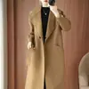 Nuevo Estilo Otoño/Invierno 2026 Abrigo con Cordones 100% Lana para Mujer, Abrigo Largo de Doble Cara de Lana por Encima de la Rodilla, Moderno