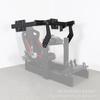 Soporte de asiento de aluminio ARTcockpit Industrial 40160 para montaje colgante con soporte para LCD de 3 pantallas