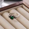 Anillo Diablito para Mujer, Circonita Esmeralda, Exquisito y Versátil, Nuevo Anillo Abierto, Anillo de Dedo Índice Moda Vintage