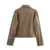 Novedad Otoño 2025 Ropa Femenina Transfronteriza Europea y Americana Chaqueta de Solapa de Manga Larga Efecto Gamuza W050 924078