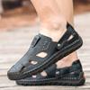 Sandálias plus size primavera 2025 sapatos de praia masculinos para atividades ao ar livre novas pantufas respiráveis transfronteiriças sapatos masculinos de verão meio sapatos