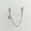 Alta retención de color diy accesorios de cristal colgante de copo de nieve cadena pulsera deslizante de terraplén de mariposa collar accesorios de cuerda hechos a mano