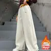 Pantalones para Niñas 2025 Invierno Nuevo Estilo Pantalones Deportivos Niños Primavera, Otoño e Invierno Pantalones de Pierna Ancha con Forro Polar para Niñas Mayores Pantalones Deportivos