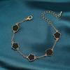 Pulsera y collar con pendientes de flores de cinco pétalos, estilo transfronterizo, se adapta a la moda europea y americana. Pulsera de flores de cinco hojas de la suerte, suministro directo de fábrica.