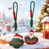 Llavero colgante de Navidad de cuero de dibujos animados, decoración de mochila, lindo juguete de muñeco de Papá Noel, regalo, venta al por mayor
