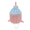 Mochila Nova Simples Leve Transfronteiriça com Cordão de Fechamento Mochila de Grande Capacidade Versátil Cor Doce Bolsa de Bola