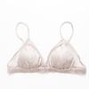 Seda Sexy Francés Copa Triángulo para Mujer Verano Pecho Pequeño Brasier Delgado Elegante Ultradelgado Íntimos Encaje Verano