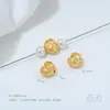 Cobre Plateado que Conserva el Color con Oro Real de 24K Incrustado con Zirconia Patrón de Calabaza Corazón Separadores de Perlas Perlas Cuadradas Turquesa Accesorios Hechos a Mano de Oro Arena
