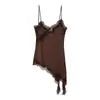 Europa Transfronteriza INS Serie de Ropa para Mujer Encaje Asimétrico Casual Tirantes Finos Vestido Mini
