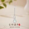 Colar de Prata de Lei S925 Cabacinha da Fortuna para Mulheres com Borlas, Luxo Leve Nicho Novo Estilo Chinês Pingente de Jade Hetian Natural de Alta Qualidade
