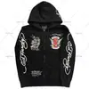 Otoño 2025 Nuevo Venta Directa Transfronteriza Retro Americano Gótico Hip-Hop Manga Larga Sudadera 3D Holgada con Capucha Deportiva