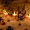 Fio de Luz Decorativo de Natal Transfronteiriço Papai Noel Boneco de Neve Arte em Ferro LED Luz para Pátio Externo com Luz Ambiente