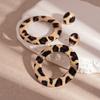 Brincos exagerados de leopardo em couro artificial, outono e inverno, personalidade europeia e americana, temperamento geométrico simples, brincos de alta qualidade para mulheres