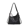 Mochila de Couro Macio Estilo Coreano com Retalhos e Padrão Trançado Nova Bolsa Tote Feminina de Grande Capacidade para o Dia a Dia Crossbody