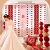 Set de decoración de boda con pegatinas largas de personaje "feliz", cortinas colgantes y guirnaldas de mariposas para decorar el dormitorio y la sala de estar del nuevo hogar.