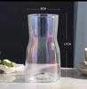 Jarrón Pequeño de Vidrio Electroplateado, Arreglo Floral Transparente, Flores Secas, Cultivo en Agua, Sala de Estar Nórdica, Decoración de Dormitorio, Regalos de Vacaciones