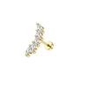 Brincos de Aço Inoxidável Dourado Amazon Cabeça Plana Haste para Osso da Orelha Piercing Brincos de Rosca Brincos para Mulheres Revestimento de Ouro Real 14K