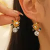Pendientes Europeos y Americanos de Lujo Accesible con Gran Circonita en Forma de Gota Super Brillantes Exquisitos de Gama Alta Completamente Diamantados Pendientes Elegantes para Cena para Mujeres