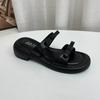 Verano Nuevos Zapatos de Mujer Tacón Bajo Elegantes Cómodos Nicho Moda Hermoso Lazo Sandalias Zapatillas de Moda para Mujer