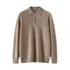 Suéter de Cachemira Pura de Lujo de Alta Gama Baicai Rong Otoño/Invierno 2026 para Hombre con Cuello de Camisa Suéter de Cachemira Pulóver