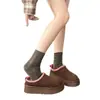 Botas de nieve slip-on estilo étnico con suelas gruesas para mujer, nuevo estilo de invierno con forro de felpa