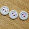 Botões coloridos de resina floral de camada dupla em estoque, botões vintage impressos de dois furos, acessórios para roupas infantis, camisas, peças de vestuário costuradas à mão