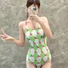 2025 Novo Verão Estilo Coreano Conservador Cobertura Corporal Efeito Emagrecedor Para Seios Pequenos Maiô Peça Única Estilo Corrida Costas Nuas Sexy para Mulheres