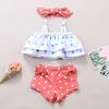 Roupa de banho infantil para meninos e meninas, traje de banho 2024, novo vestido de princesa dividido, roupa de banho de secagem rápida, traje de banho de praia e spa