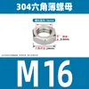 Tuerca hexagonal fina de acero inoxidable 304 tuerca fina tuerca fina plana M3M4M5M6M8M10M12M14