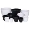 Vasos de Flor de Melamina Brancos de Plástico Comercial Anti-Queda Imitação de Porcelana Vasos para Plantas Verdes Superfície Brilhante Redonda Vasos de Flor Wei Xuan