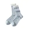 Meias Femininas de Seda Respiráveis, Meias Fofas de Renda na Altura da Panturrilha, Estilo Simples, Meias Coloridas Doces para o Verão