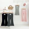 Leggings de Cor Sólida Estilo Coreano Primavera Novo Calças Flare para Meninas Etiquetagem Estilo Ocidental Calças Pit Versátil Roupa Exterior Look Slim