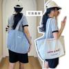 Bolso de mano Yeyu de gran capacidad, bolso de hombro con rayas de doble cara, bolso de lona con bordado texturizado para estudiantes, bolso general