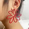 Pendientes Europeos y Americanos de Moda Transfronterizos Exagerados Súper Grandes Pendientes de Metal Flor de Múltiples Capas Pendientes Creativos de Color Sólido