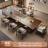 Mesa de Té Grande de Madera Maciza Moderna y Juego de Sillas para Sala de Estar en Casa Mesa para Preparar Té Estilo Zen Oficina Mesa de Té Gongfu de Madera Natural