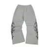 Calça Casual Estampada Hip-Hop Europeia e Americana em Estoque para Homens, Design High Street para Primavera e Outono, Calça Jogger Reta Retrô