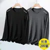 Camiseta masculina de manga comprida, oversized e de corte solto, perfeita como camada base para o outono, com estampas da moda e cores lisas, versátil e estilosa