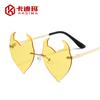 Nuevas Gafas de Sol de Diablito Personalizadas, Gafas de Sol Transfronterizas Europeas y Americanas Personalizadas y de Moda para Graduación, Gafas de Sol sin Montura con Forma Especial