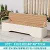 Banco de parque de acero inoxidable, silla de exterior para ocio con respaldo, banco de madera anticorrosión para patio, banco largo doble para exteriores