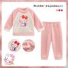 Pijamas de felpa cálidos de dibujos animados para niños y niñas, ropa de casa japonesa con cuello redondo, novedad de invierno de 2025