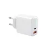 Novo carregador de celular de porta dupla 20W PD super rápido QC3.0 totalmente compatível com luz