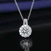 Xiaohongshu Kuaishou Douyin Influenciador Live Colar Banhado a Prata Pedra de Alto Carbono Diamante Quadrado Gota Pera Formato Pingente Feminino Atacado