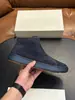 Botas Masculinas de Cano Alto em Couro Genuíno Veludo Cruzado STN Simples de Calçar Rápido Botas Curtas Tendência com Solado Grosso Casuais Versáteis Botas Masculinas