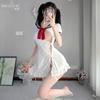 Shuoyao lencería sexy tentación con cordones sexy abertura alta uniforme de estudiante hueco puro traje uniforme de cama 1157